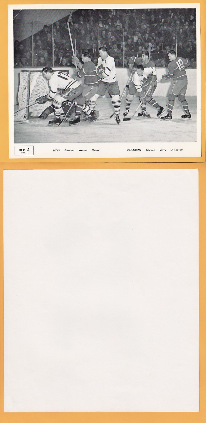 1945-54 QUAKER OATS PHOTO GARDNER, WATSON, MEEKER ATTACK MCNEIL photo